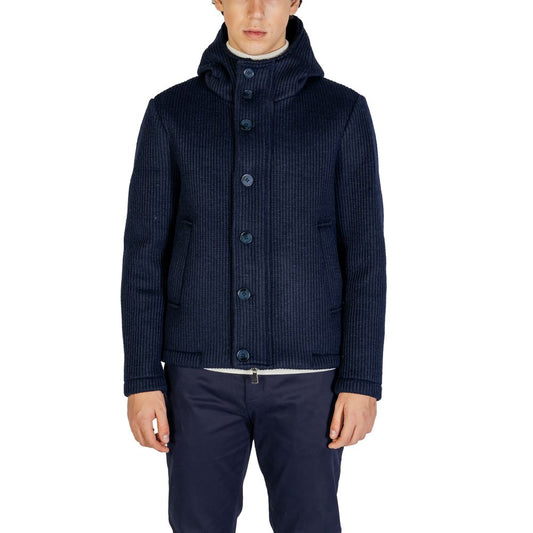 Blue Polyester Jackets & Coat