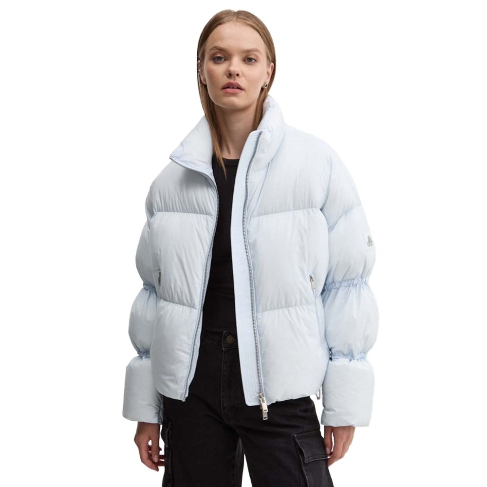 Light Blue Nylon Women Jacket