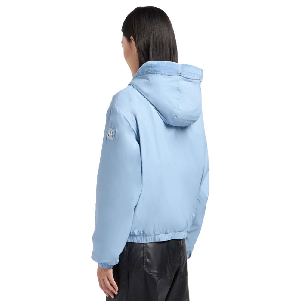 Light Blue Nylon Women Jacket