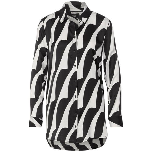 Black And White Viscose Blouse