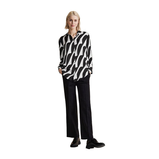 Black And White Viscose Blouse