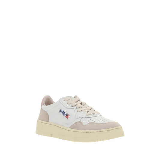 White Leather Low Top Sneakers