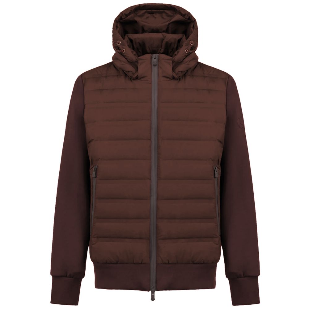 Brown Polyester Men Jacket
