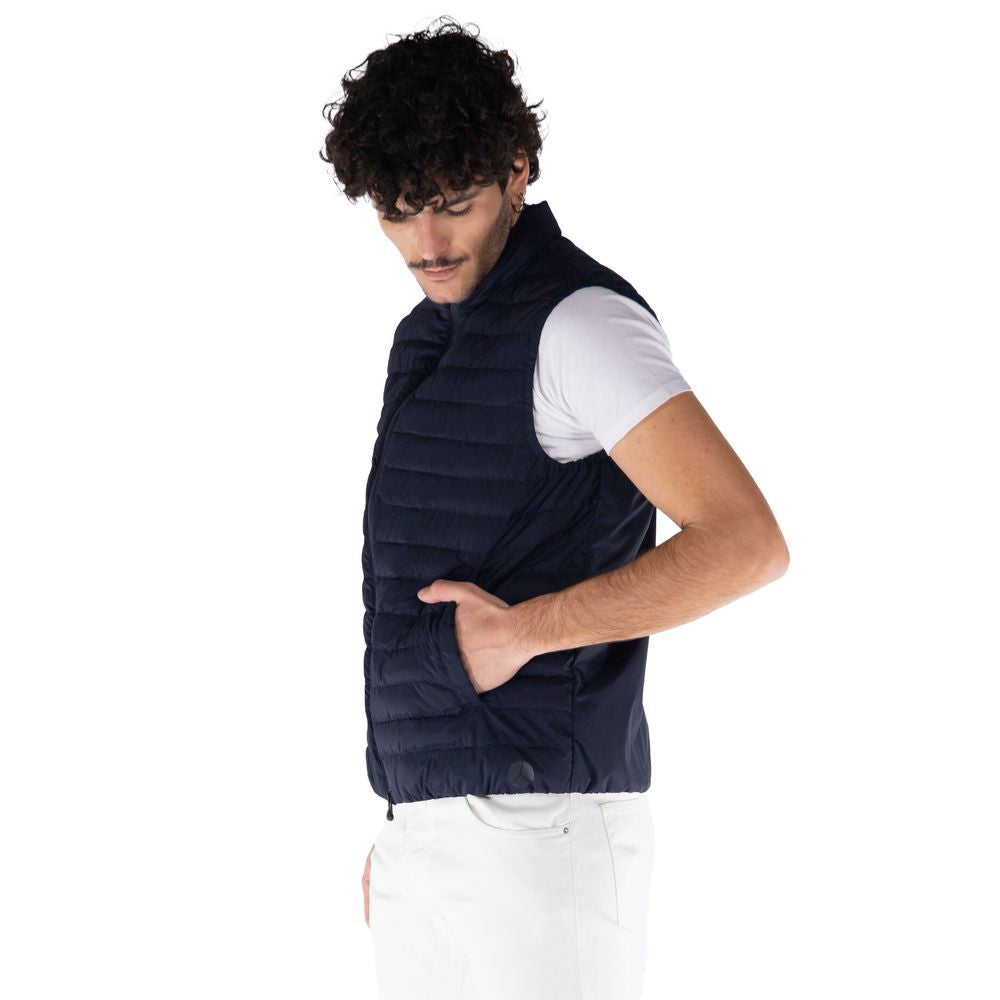Blue Polyester Men's Vest