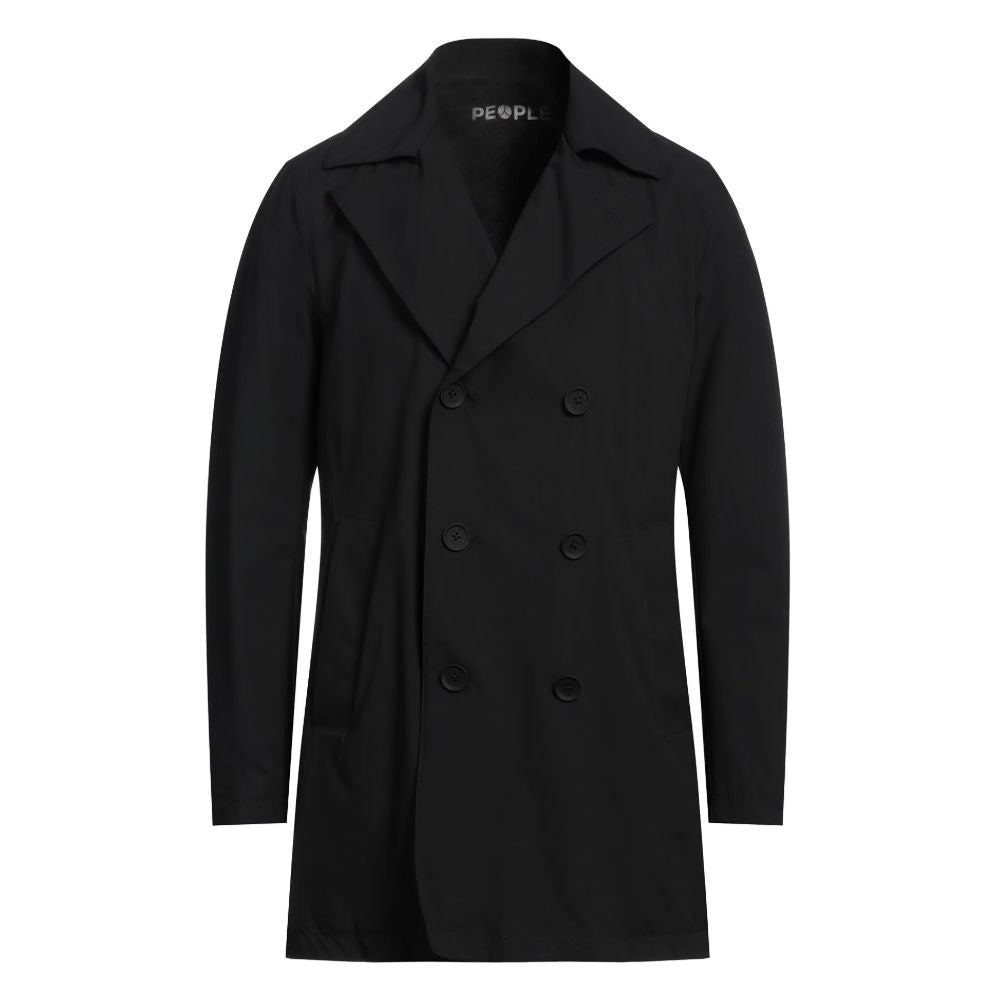 Black Recycled Polyester Trench Coat