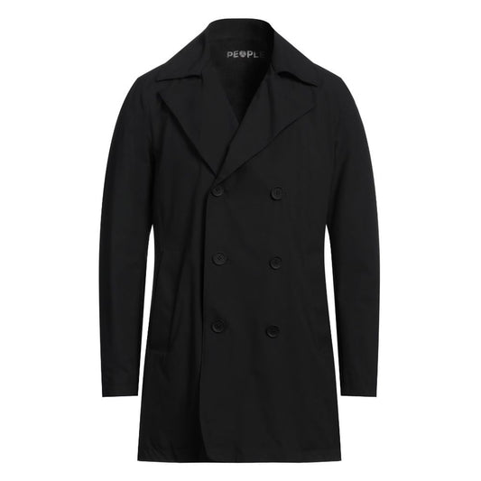 Black Recycled Polyester Trench Coat