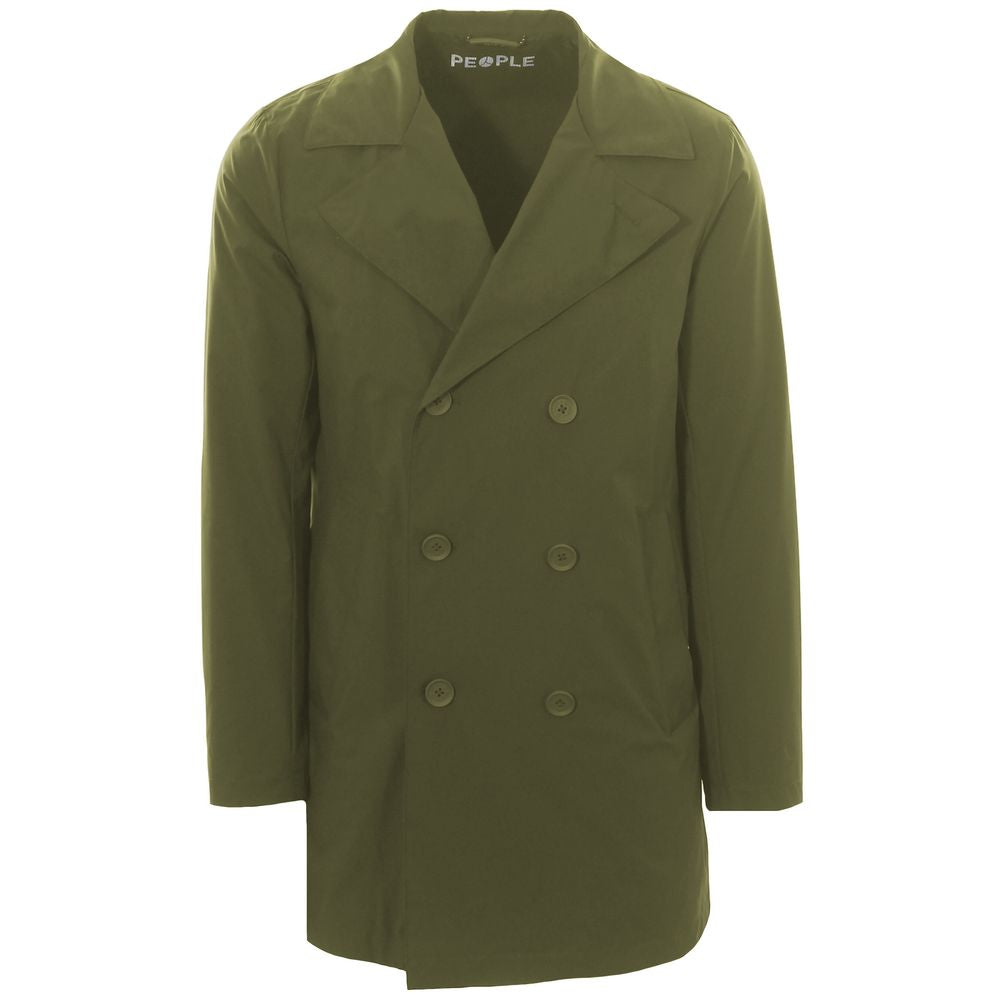 Green Recycled Polyester Trench Coat