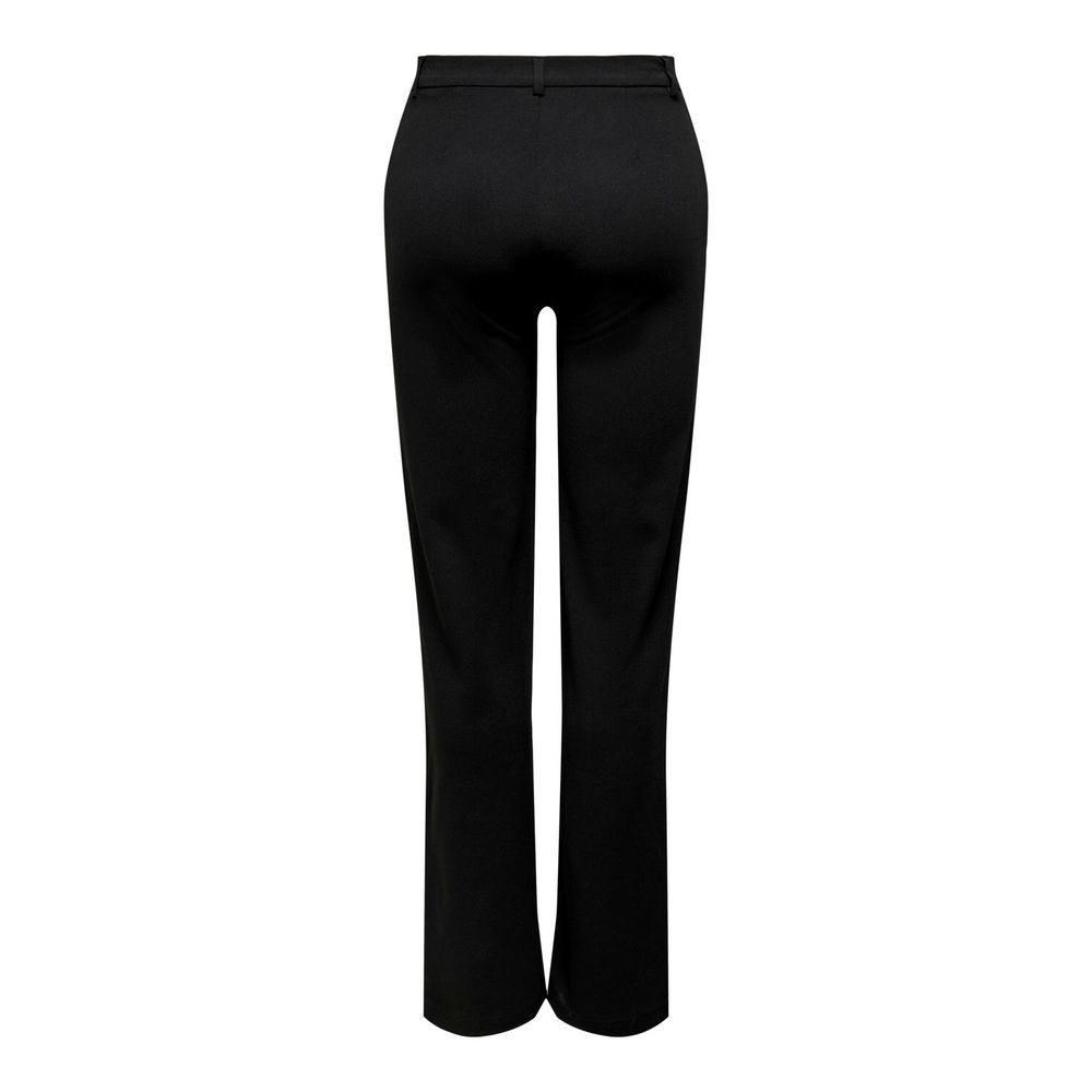 Black Elastane Casual Pants