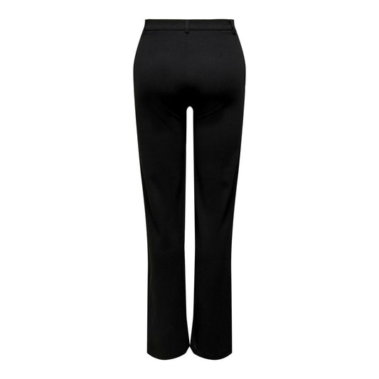 Black Elastane Casual Pants