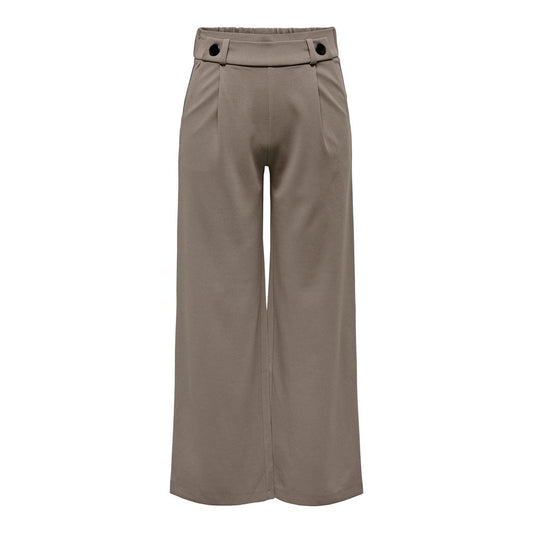 Brown Polyester Casual Pants