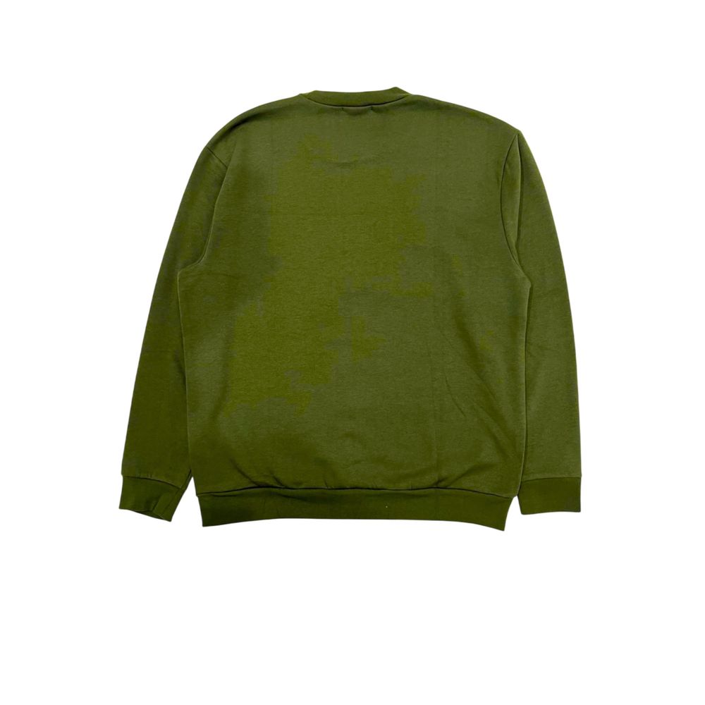 Green Polyester Men Hoodie