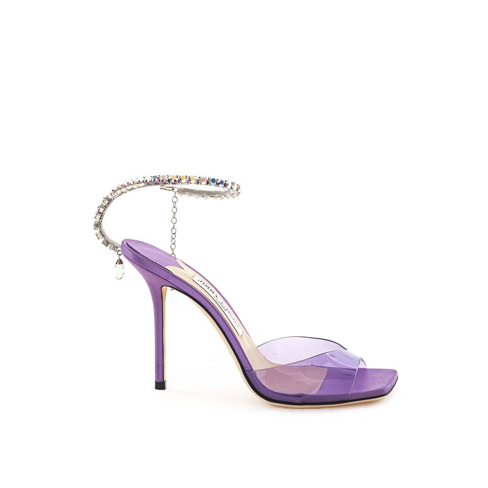 Purple Satin Stiletto Heel Sandals