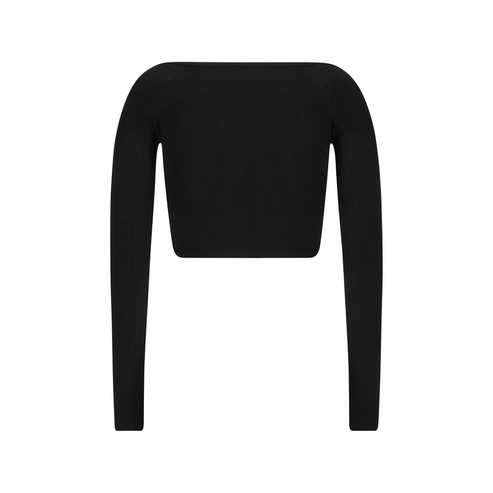 Black Rayon Long Sleeve T-Shirt
