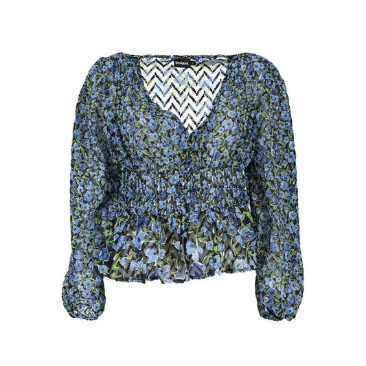 Blue Polyester Pattern Shirt