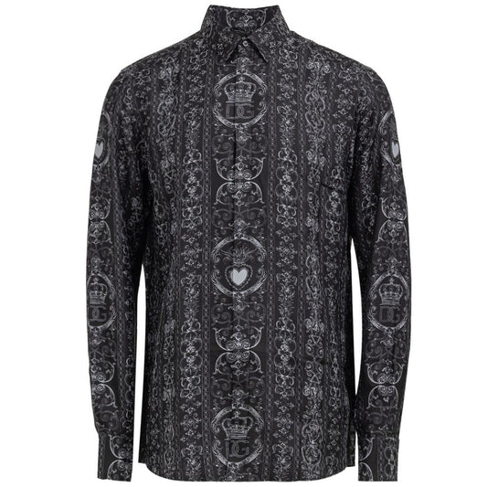 Gray Silk Pattern Shirt