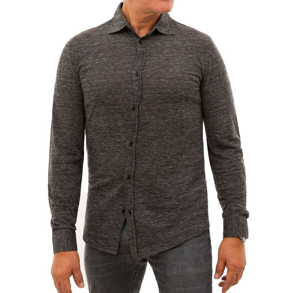 Gray Wool Dress Shirt