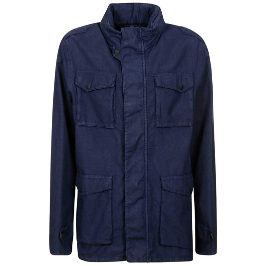 Blue Linen Men Jacket