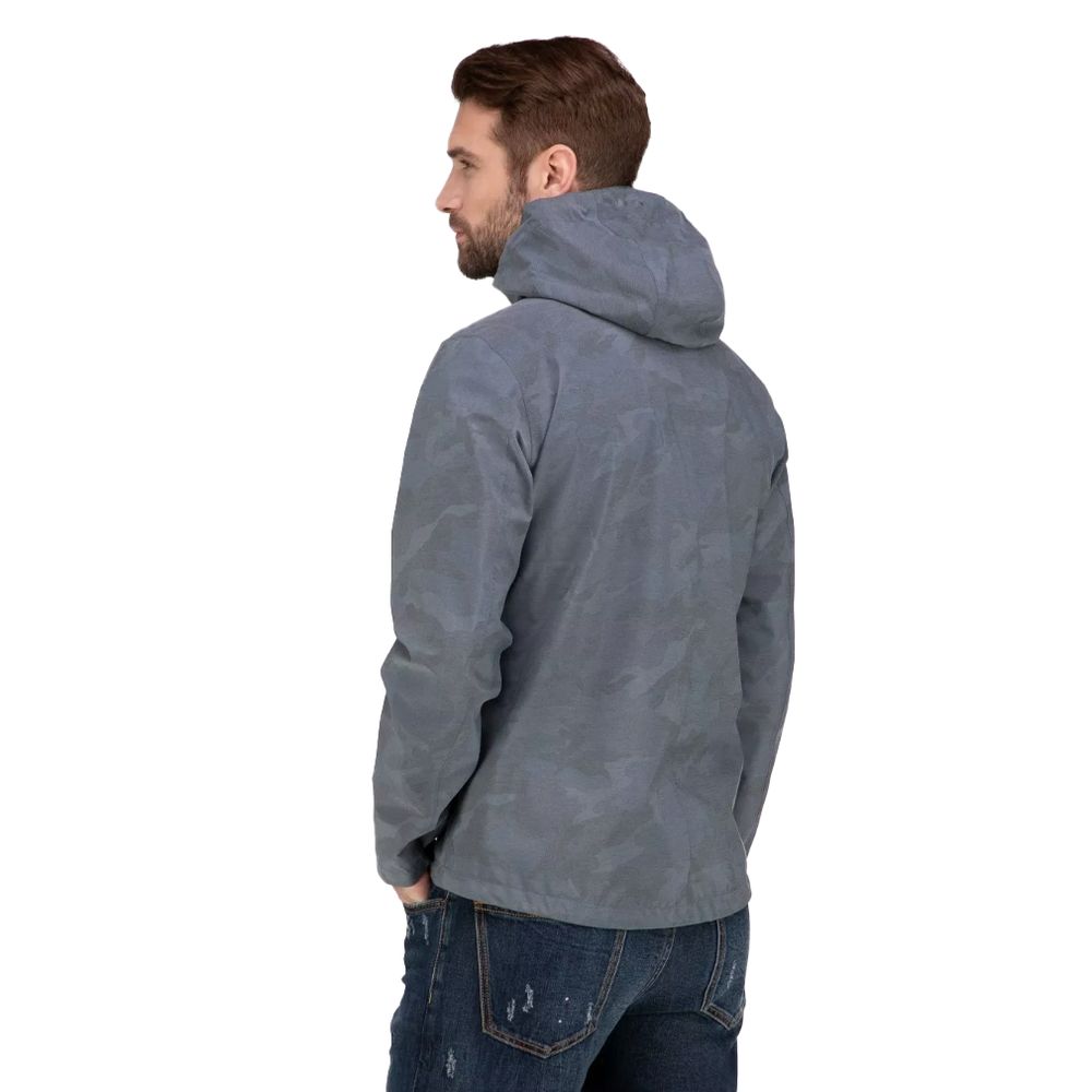 Blue Nylon Men Jacket