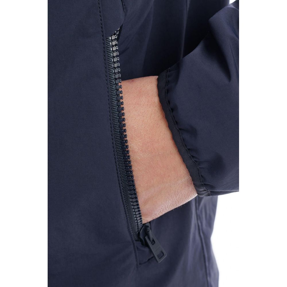 Blue Nylon Men Jacket