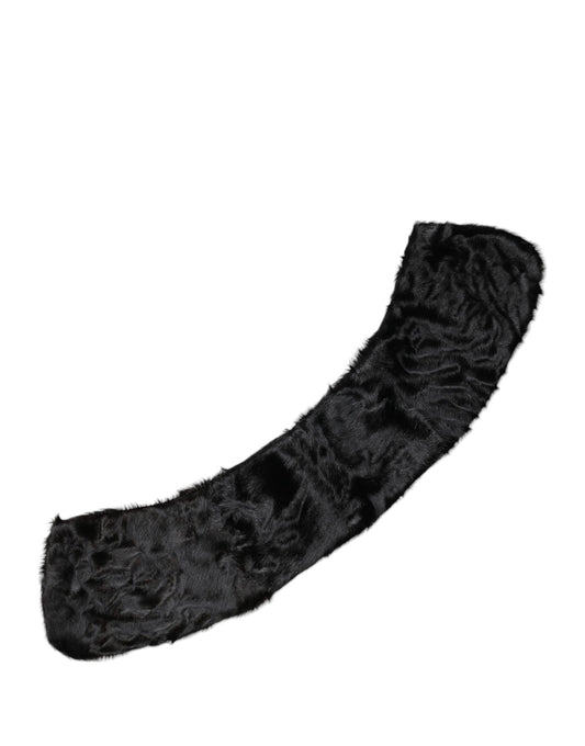 Black Lamb Fur Collar Women Neck Wrap Scarf