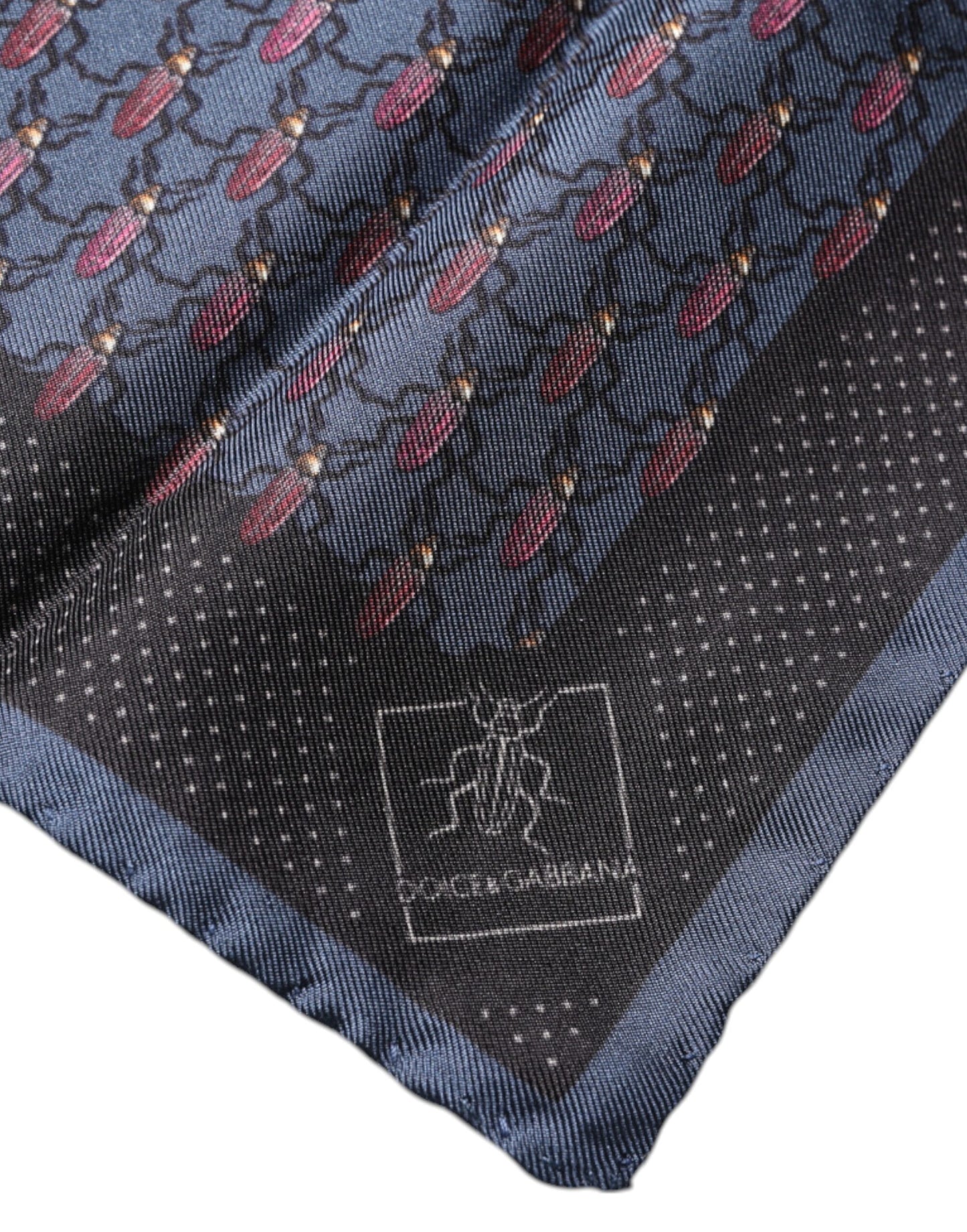 Dark Blue Beetle Square Handkerchief Scarf