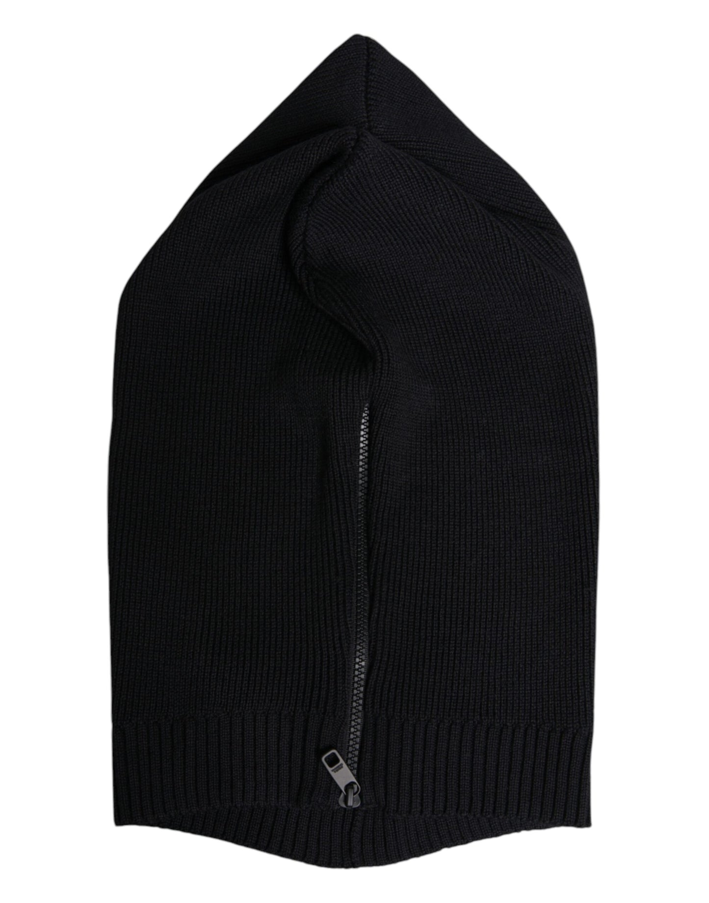 Black Wool Whole Head Wrap Balaclava Hat