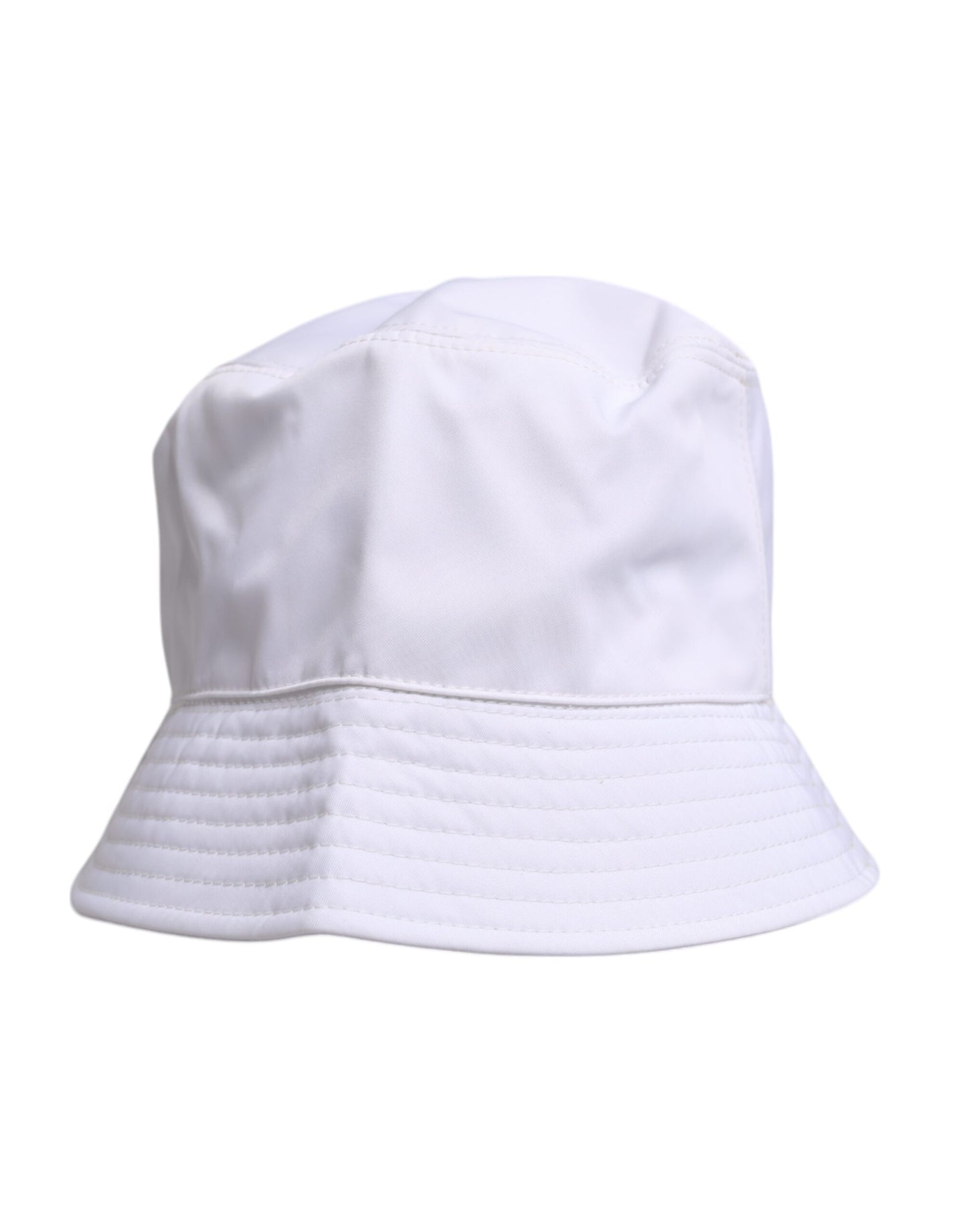 White Cotton Wide Brim Bucket Hat