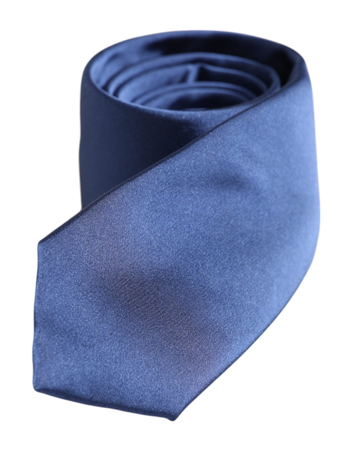 Blue Solid Silk Adjustable Necktie Tie