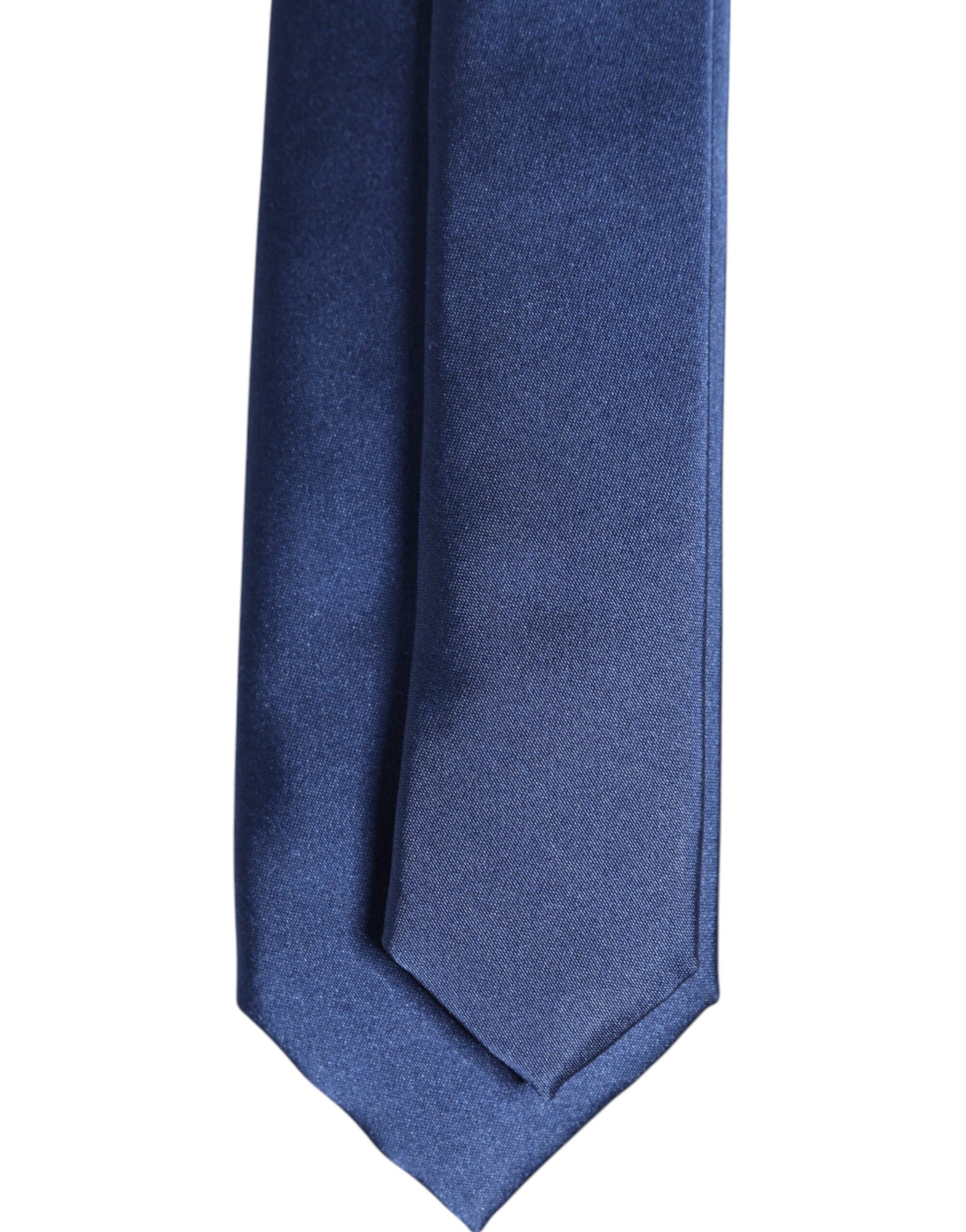 Blue Solid Silk Adjustable Necktie Tie