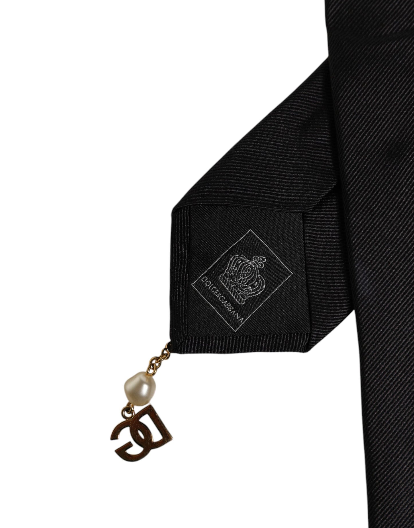 Black Logo Embellished Adjustable Necktie Tie