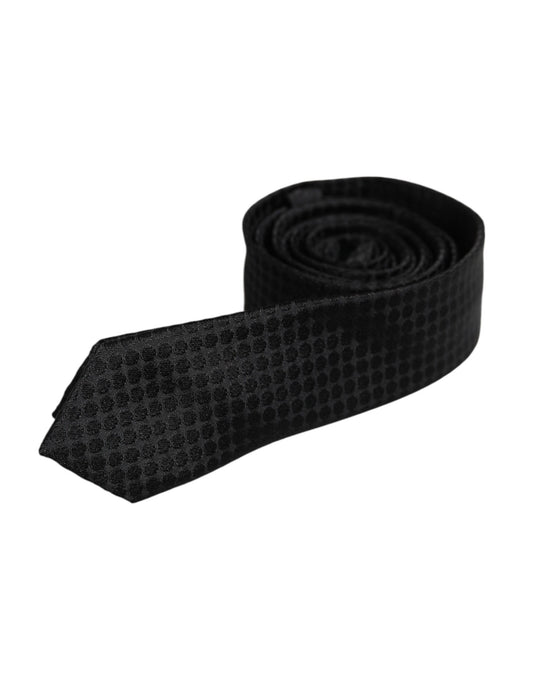 Black Circles Silk Adjustable Necktie Tie