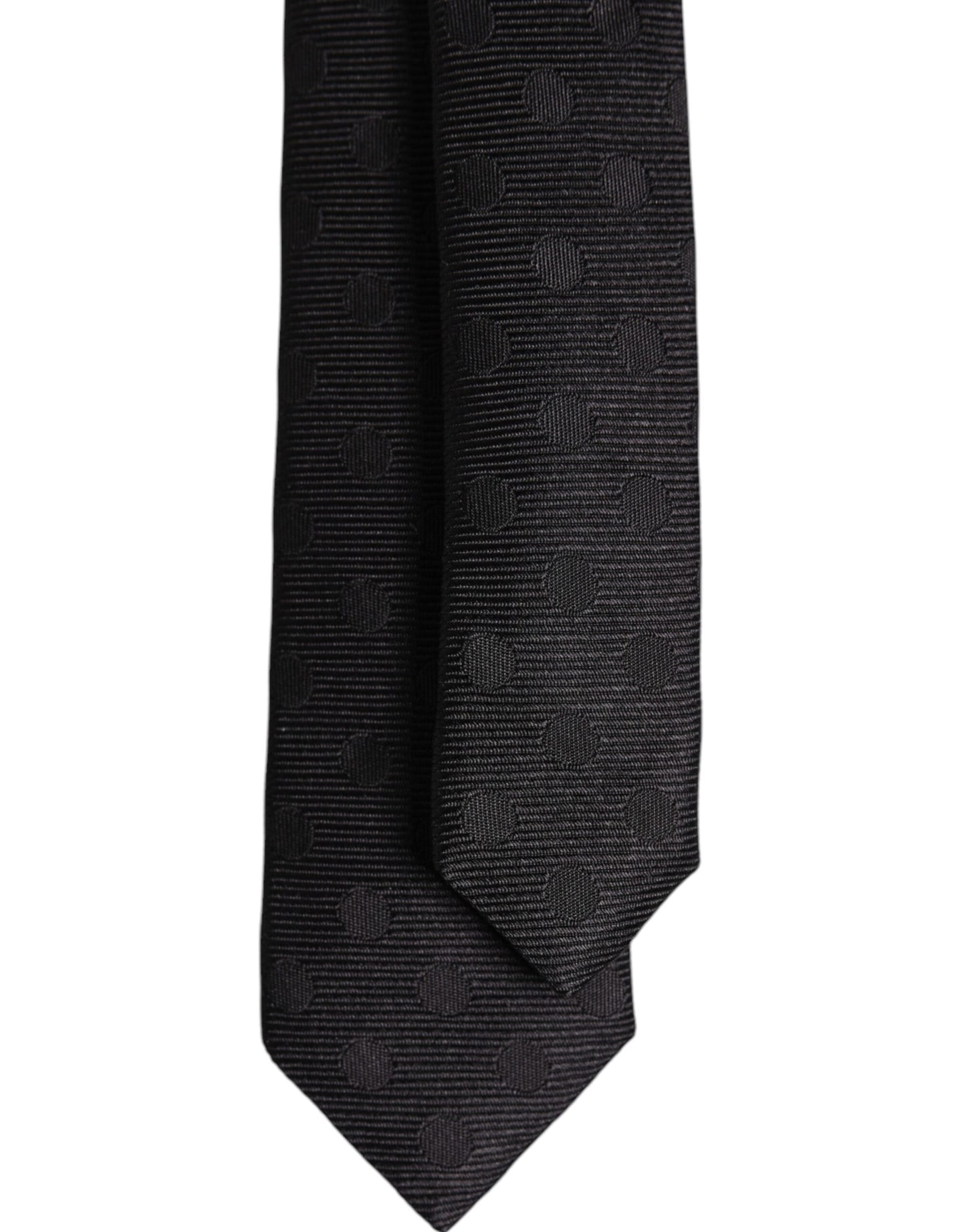 Black Circles Silk Adjustable Necktie Tie