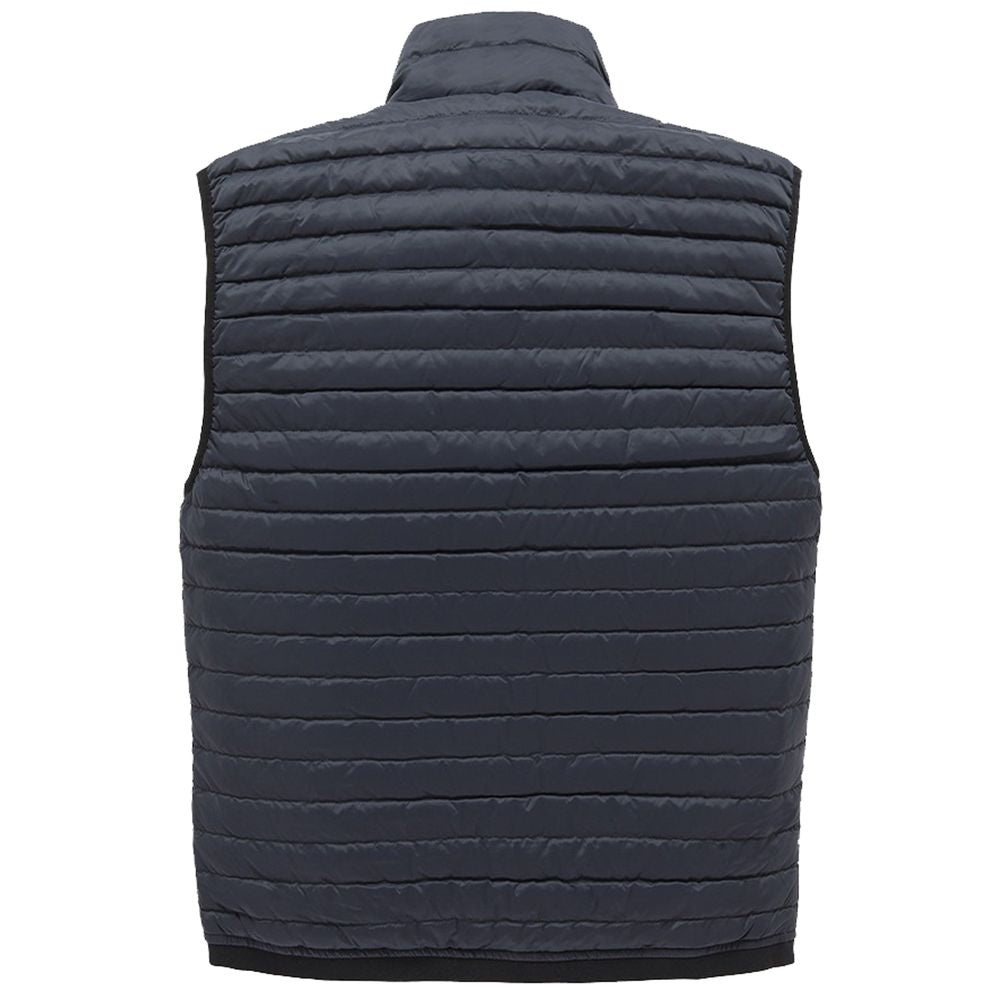 Blue Nylon Men Vest with Down Padding