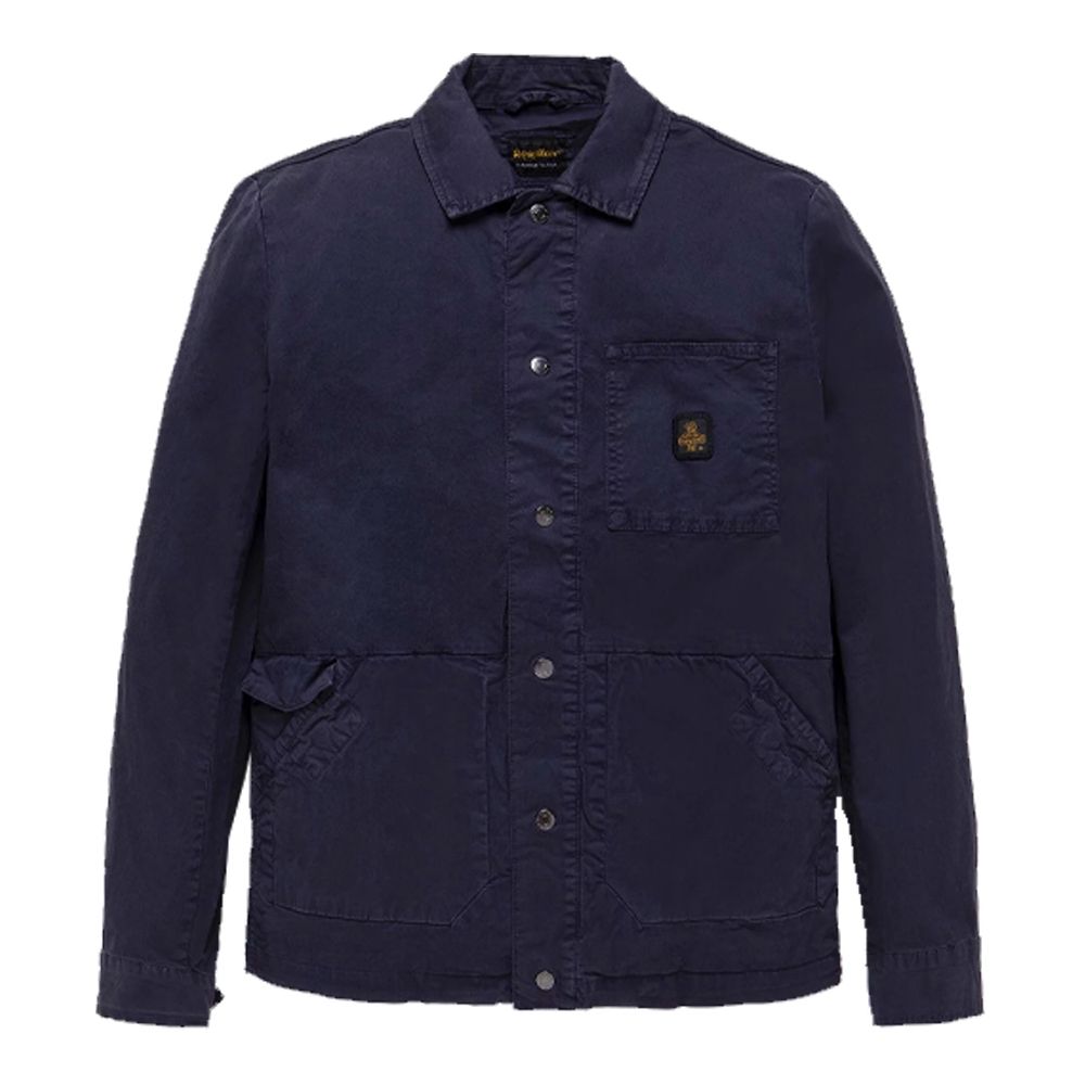 Blue Cotton Men Jacket