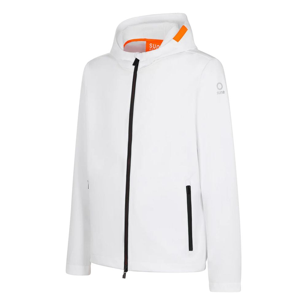 White Polyester Men's Jacket