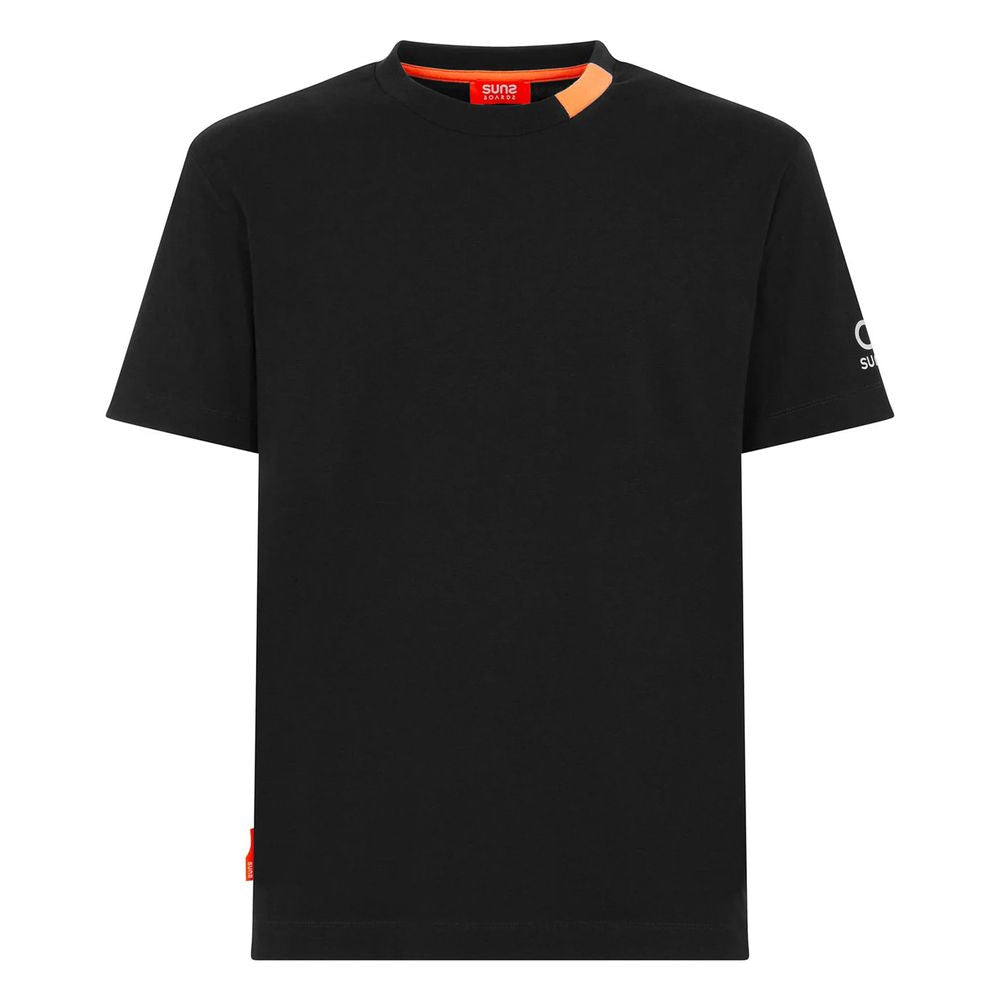 Black Cotton Men T-Shirt