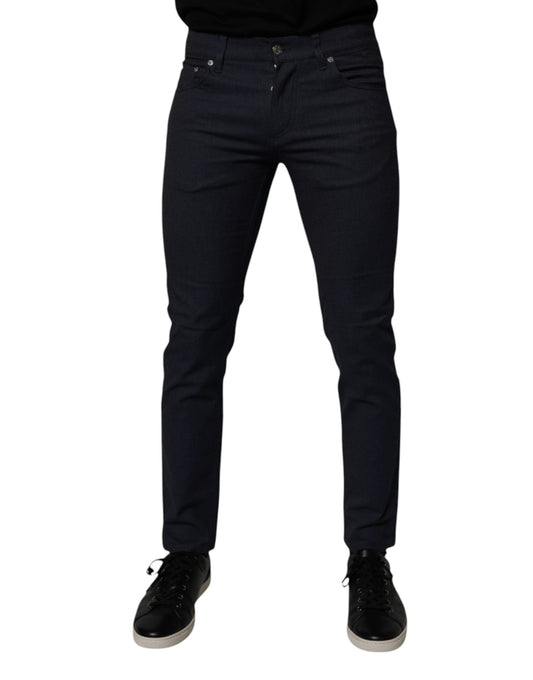 Dark Blue Cotton Stretch Skinny Denim Jeans