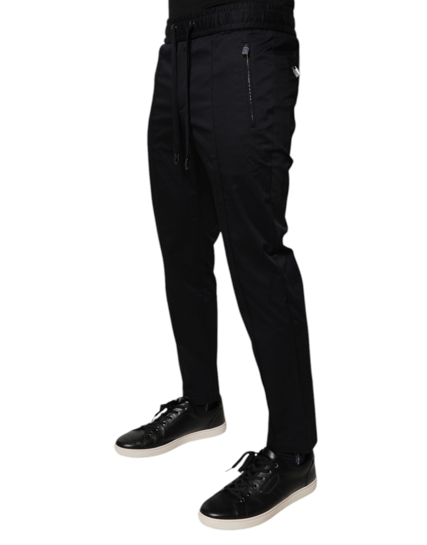 Dark Blue Cotton Men Jogger Sweatpants Pants