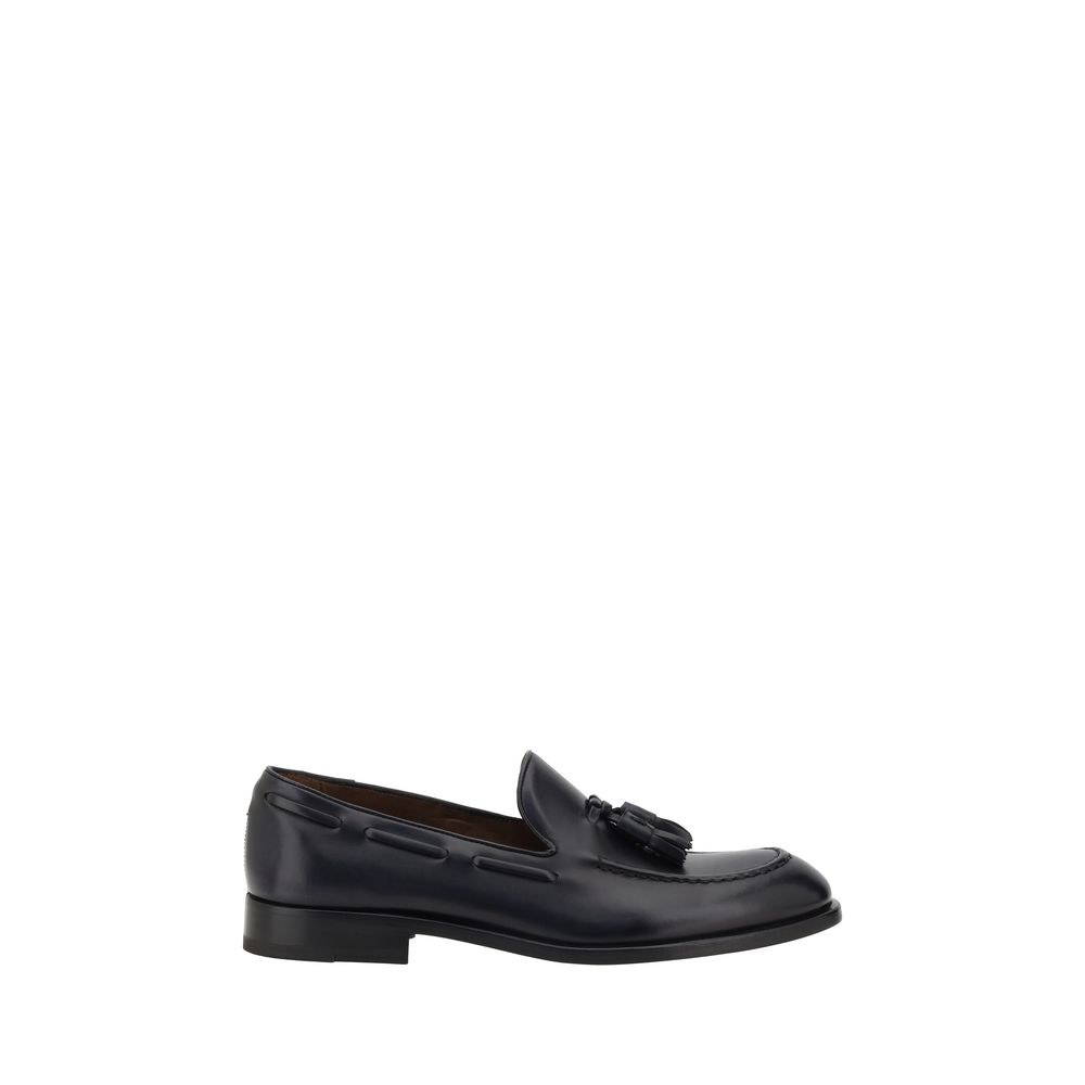 Black Calf Leather Bos Taurus Slip-On Loafers