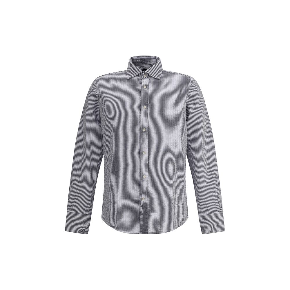 Blue Cotton Pattern Shirt
