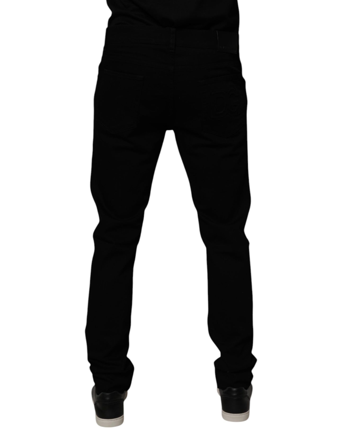 Black Cotton Stretch Slim Fit Men Denim Jeans