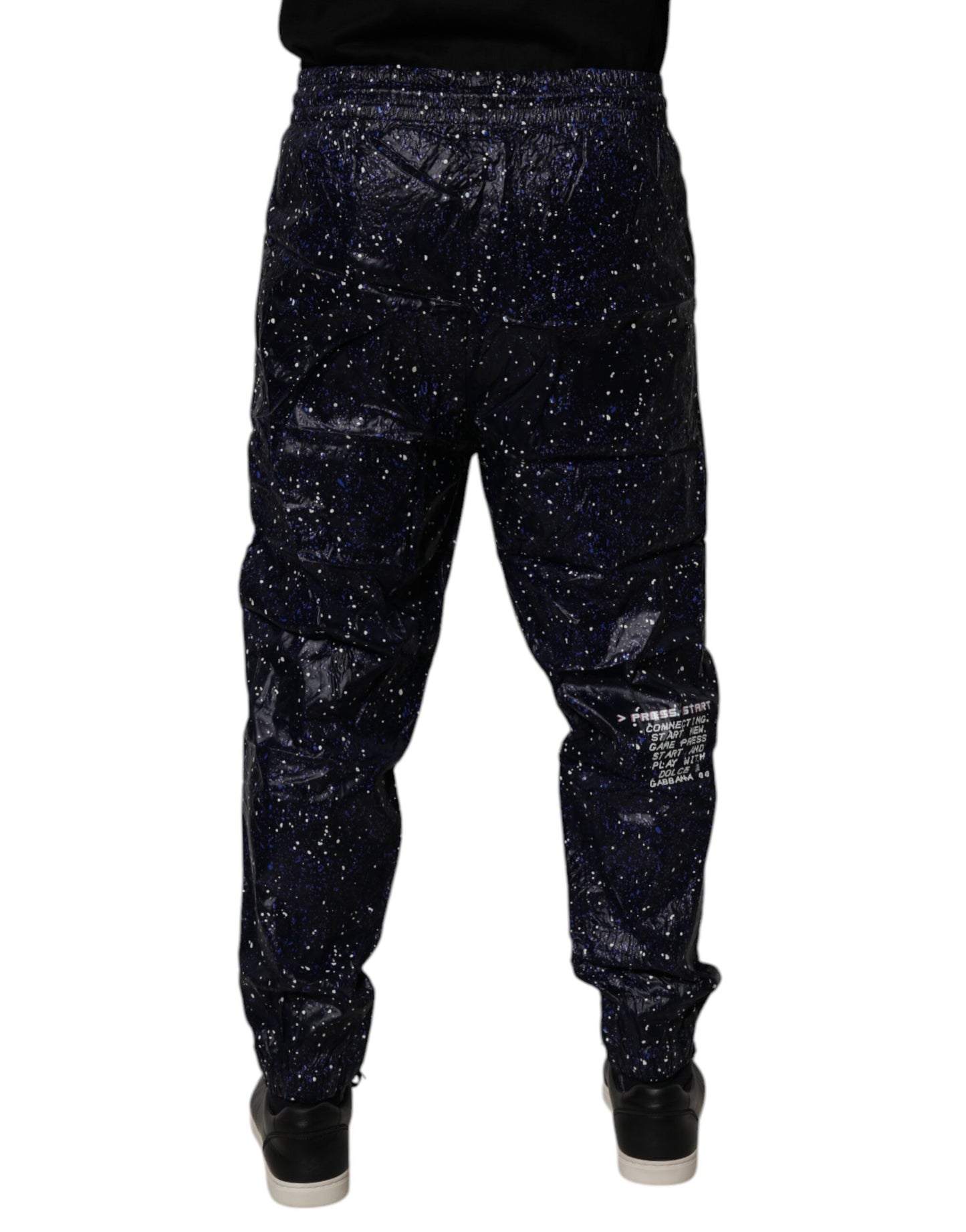 Dark Blue DG Game Print Cotton Jogger Pants