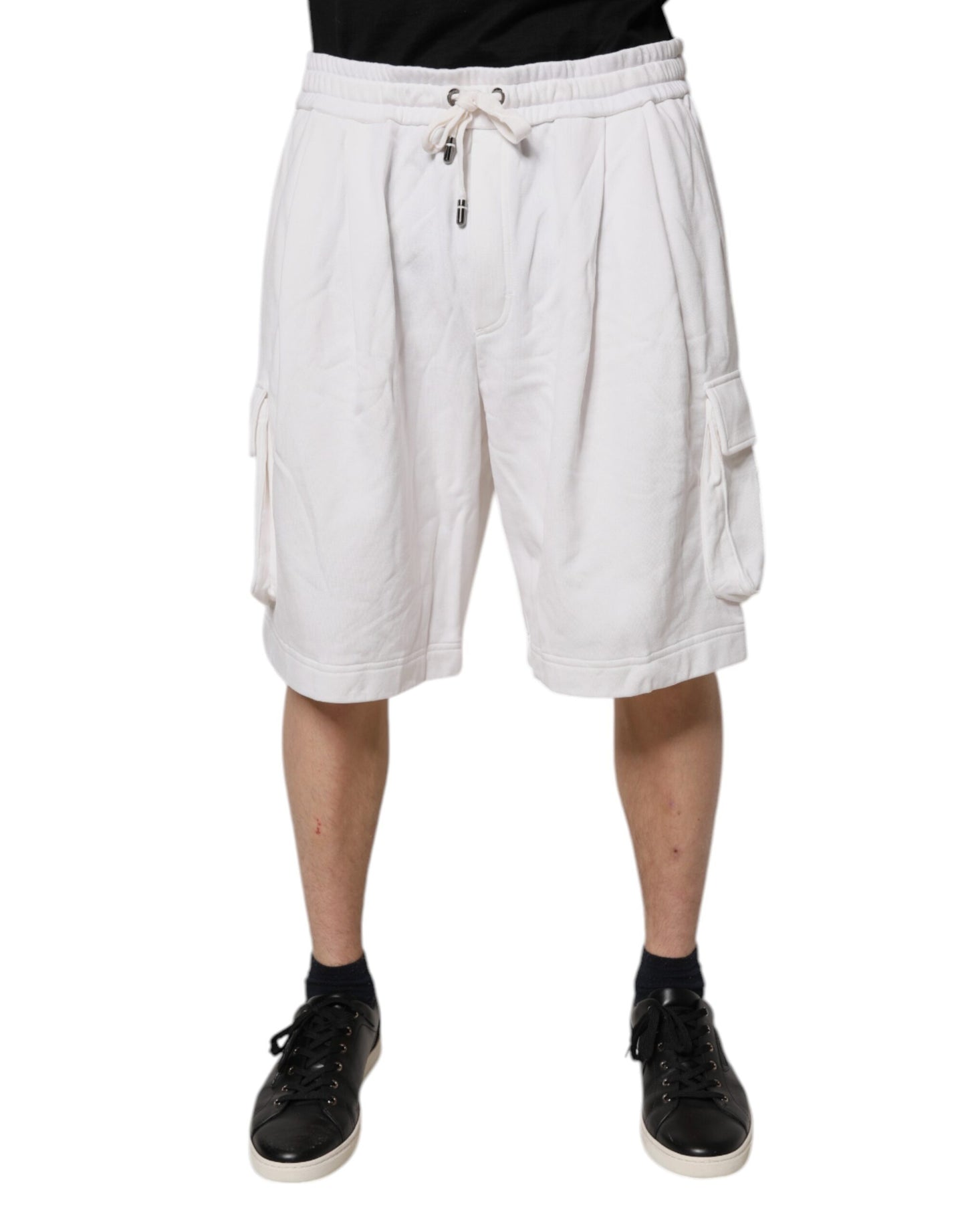 White Cotton Cargo Bermuda Sweatshorts Shorts