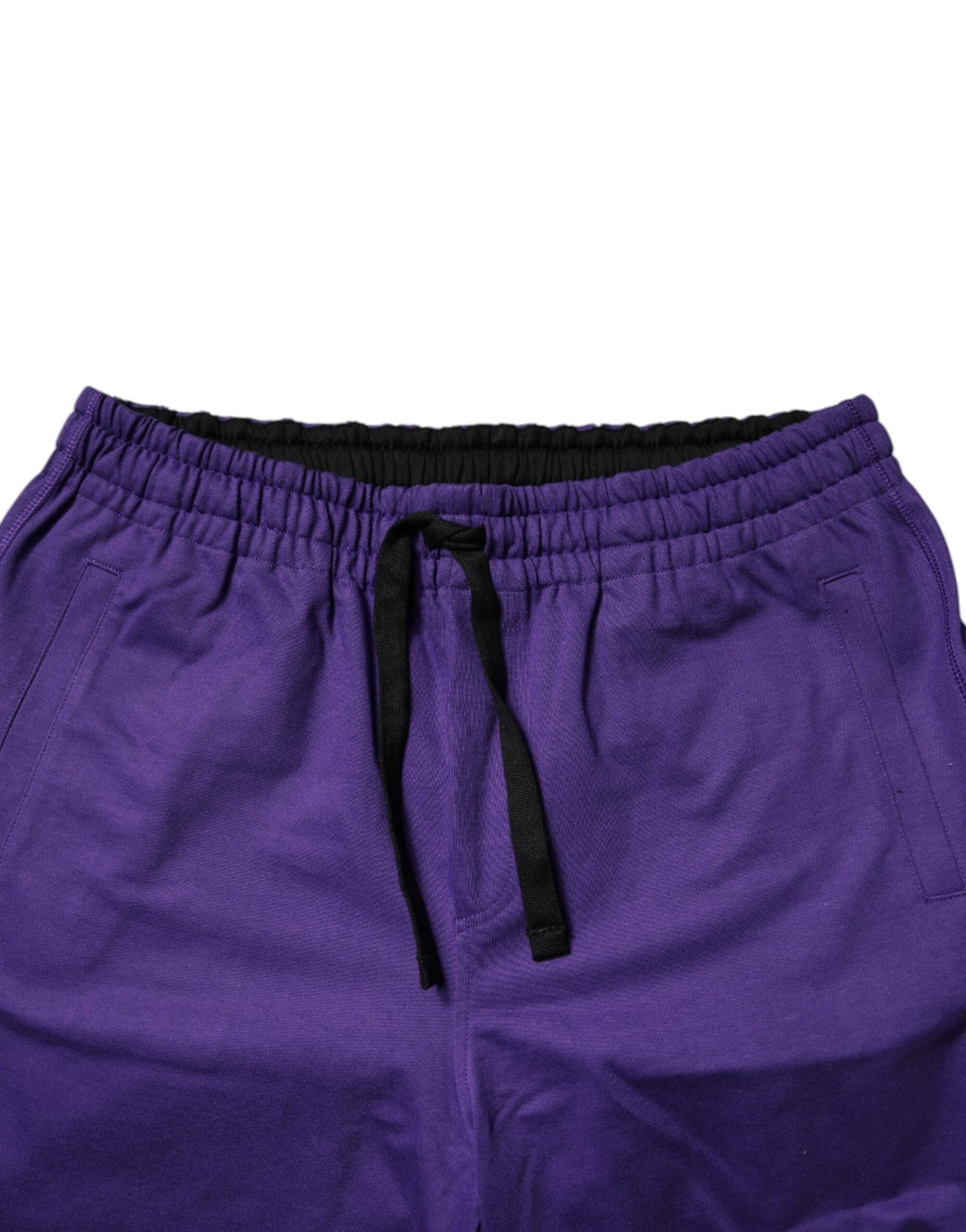 Purple Cotton Men Bermuda Sweatshorts Shorts