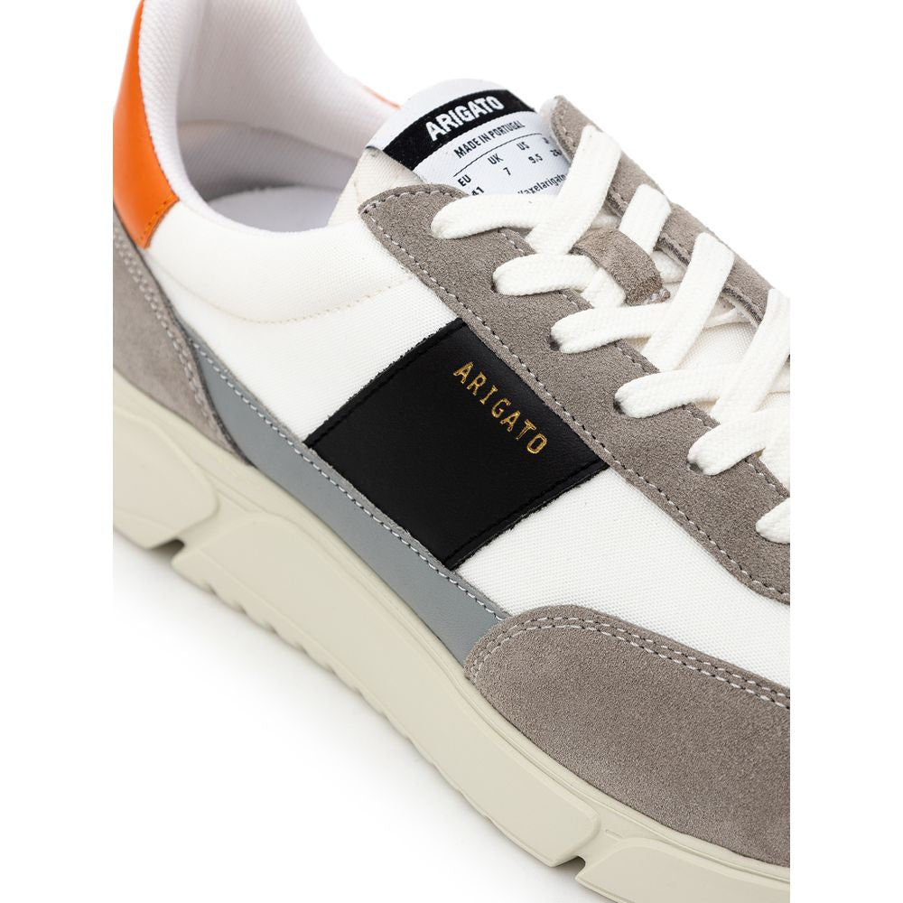 Bicolor Fabric And Leather Athletic Sneakers