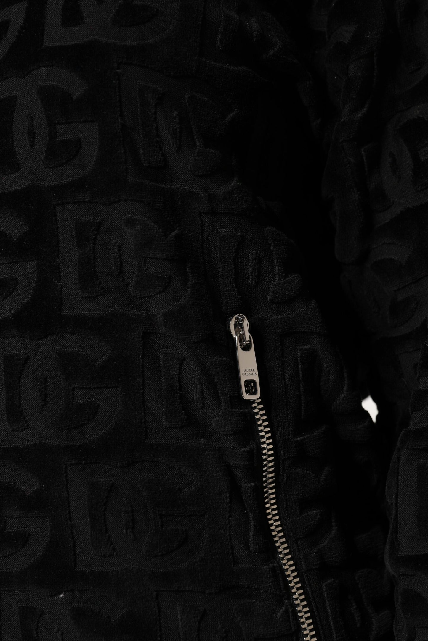 Black Logo Monogram Full Zip Bomber Jacket