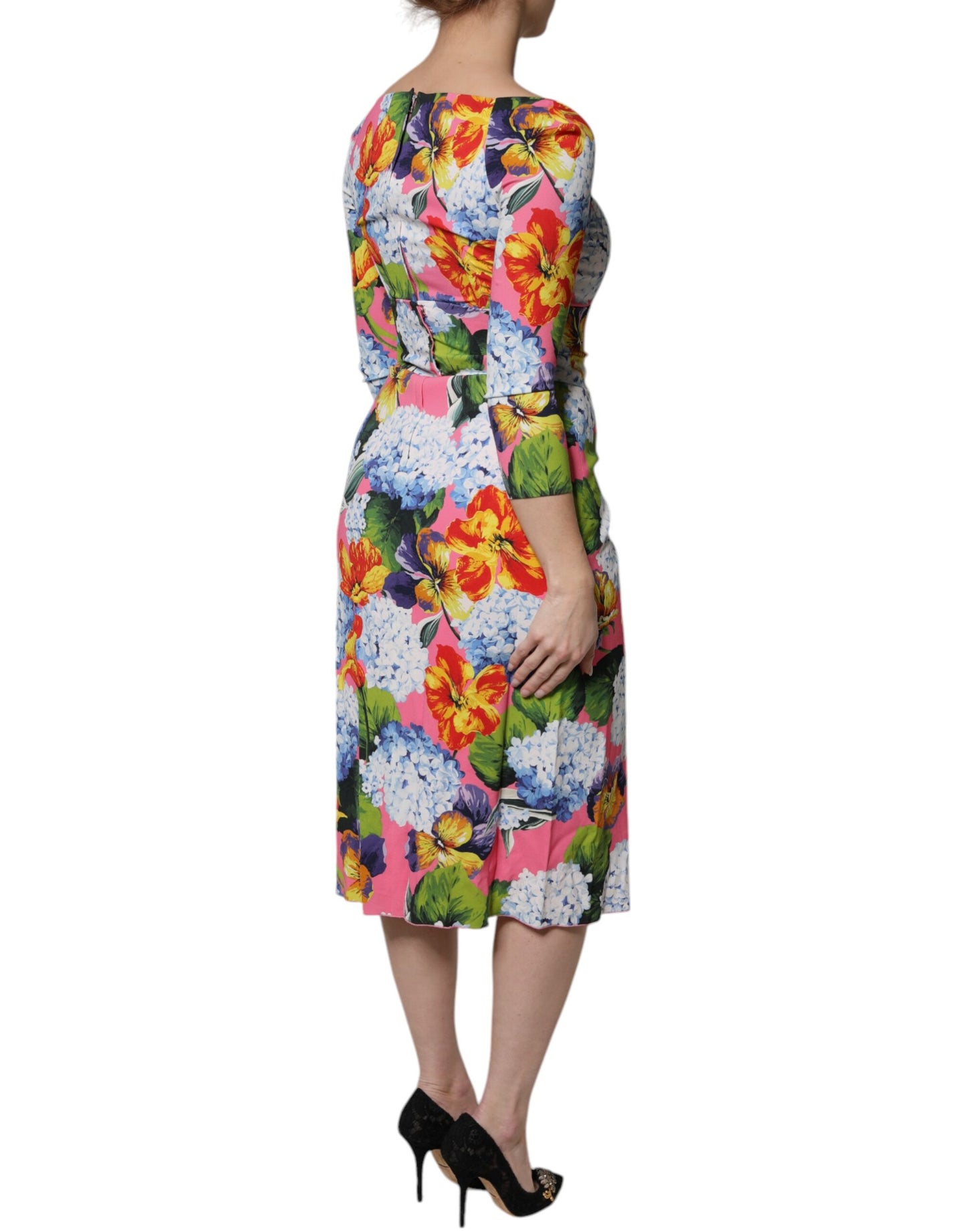 Multicolor Floral Side Slit Midi Dress