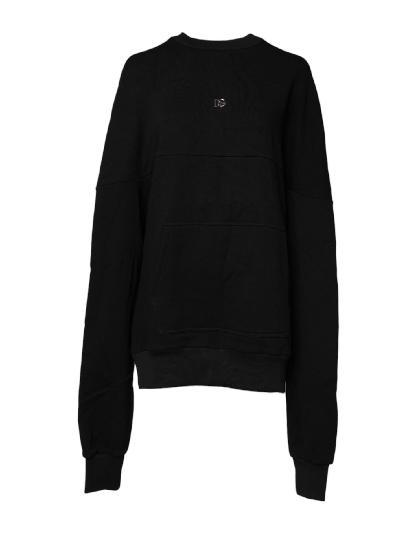 Black Cotton Crew Neck Sweatshirt Sweater