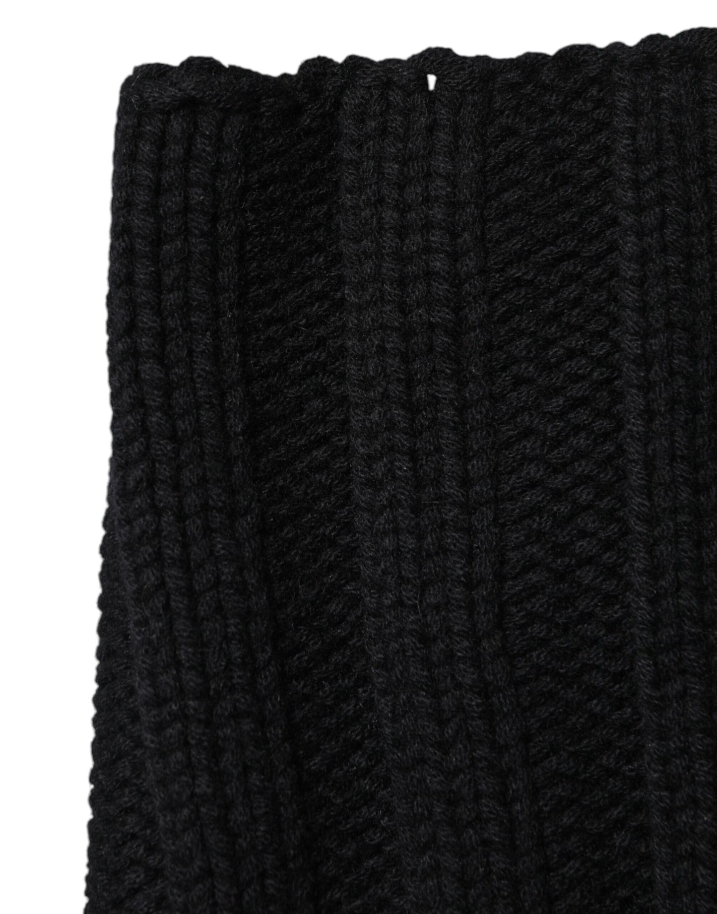 Black Cashmere Knitted Neck Warmer Foulard Scarf