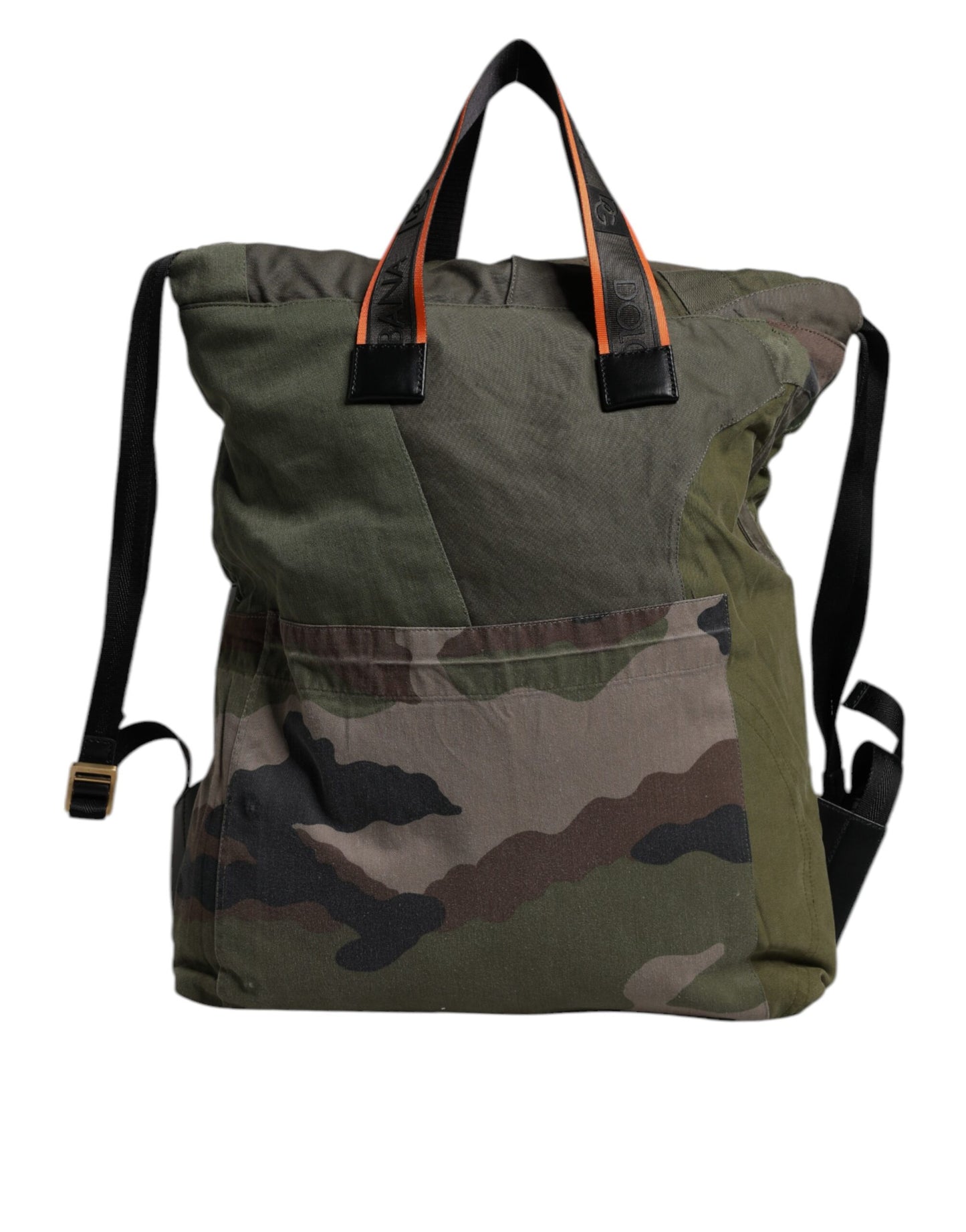 Military Green Patchwork Rucksack Backpack Bag